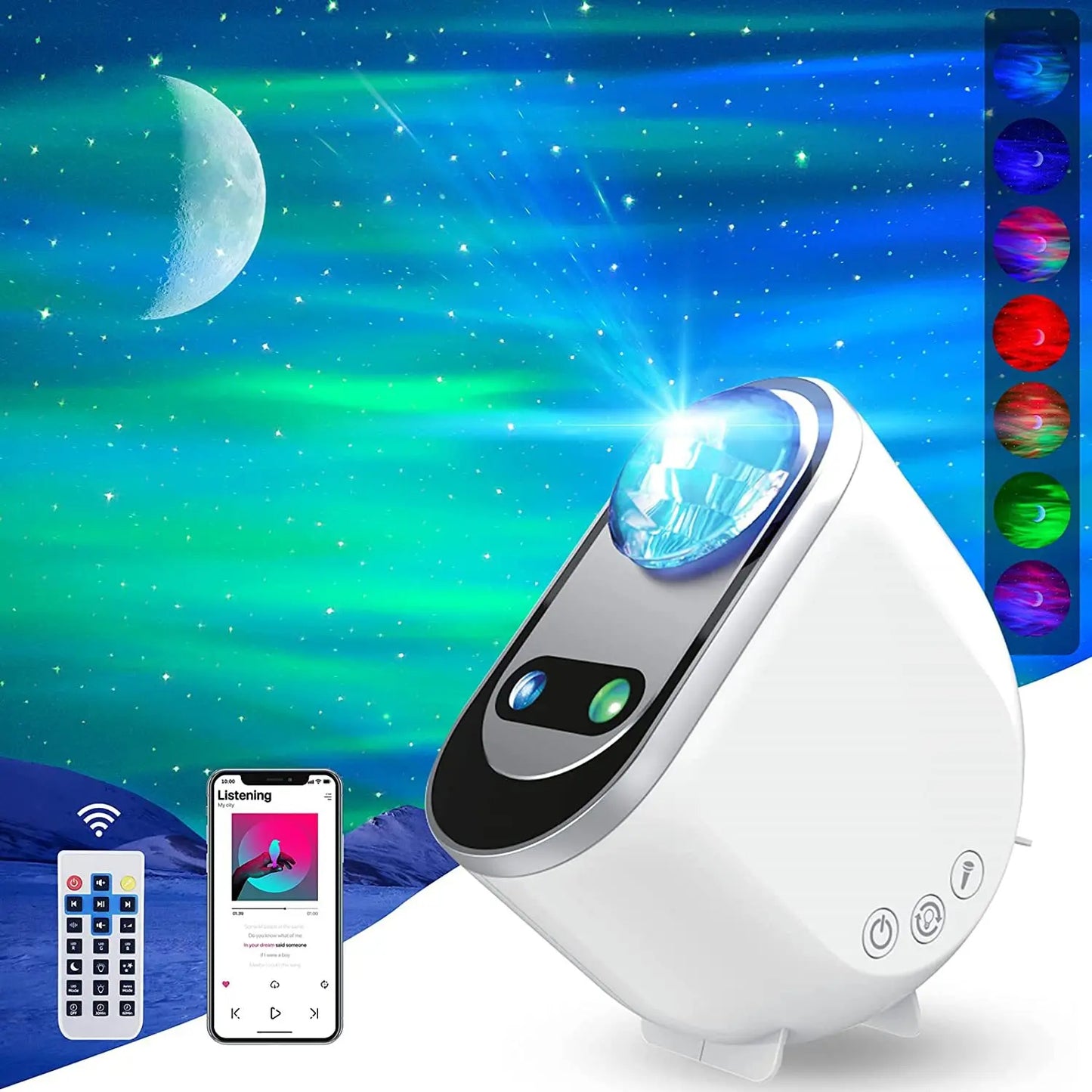 Aurora Borealis Galaxy Projector – HD Atmosphere Light With Remote Control